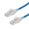 Picture of Category 6a 10gig Component Tested Slim Ethernet Patch Cable, S/FTP Double Shielded, 30AWG, RJ45 Male Plug, CM PVC, Blue, 20FT