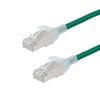 Picture of Category 6a 10gig Component Tested Slim Ethernet Patch Cable, S/FTP Double Shielded, 30AWG, RJ45 Male Plug, CM PVC, Green, 15FT
