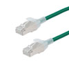 Picture of Category 6a 10gig Component Tested Slim Ethernet Patch Cable, S/FTP Double Shielded, 30AWG, RJ45 Male Plug, CM PVC, Green, 1FT