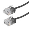 Picture of Category 6 Gigabit Super Slim Ethernet Cable Assembly, UTP, RJ45 Male-Plug Low Profile Boot, 32AWG Stranded, 2.6mm OD CM PVC, Black, 0.5FT