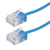Picture of Category 6 Gigabit Super Slim Ethernet Cable Assembly, UTP, RJ45 Male-Plug Low Profile Boot, 32AWG Stranded, 2.6mm OD CM PVC, Blue, 15FT