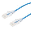 Picture of Category 6a 10gig Component Tested Slim Ethernet Patch Cable Assembly, 28AWG Stranded, RJ45 Male Plug, CM PVC Jacket, Blue, 0.5FT