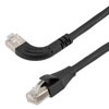 Picture of Ethernet 6a 10gig Right-Angle Patch Cable, F/UTP Shielded, 26AWG, RJ45 Straight to Left, LSZH, Black, 5 FT