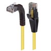 Picture of Category 6 Right Angle RJ45 Ethernet Patch Cords - Straight to RA (Up) - Yellow, 1.0Ft