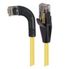 Picture of Category 6 Right Angle RJ45 Ethernet Patch Cords - Straight to RA (Left) - Yellow, 15.0Ft