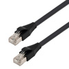 Picture of Category 6 Ethernet Cable Assembly, S/FTP Braid w/ Individually Shielded Pairs, RJ45 Male/Plug, 26AWG Stranded, CMG PVC, Black, 0.5F