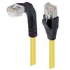 Picture of Shielded Category 6 Right Angle Patch Cable, Straight/Right Angle Down, Yellow, 10.0 ft