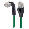 Picture of Shielded Category 6 Right Angle Patch Cable, Straight/Right Angle Up, Green, 7.0 ft