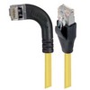 Picture of Shielded Category 6 Right Angle Patch Cable, Straight/Right Angle Left, Yellow, 10.0 ft
