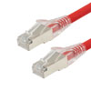 Picture of Category 6, Gigabit TAA Compliant Ethernet RJ45 Cable Assembly, 26AWG Stranded, SF/UTP Double Shielded Braid + Foil, LSZH, Red, 10F
