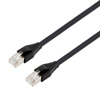 Picture of Category 7 10gig Ethernet Cable Assembly, S/FTP Braid with Individually Shielded Pairs, RJ45 Male/Plug, 26AWG Stranded, PVC, Black, 0.5M