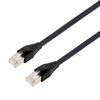 Picture of Category 7 10gig Ethernet Cable Assembly, S/FTP Braid with Individually Shielded Pairs, RJ45 Male/Plug, 26AWG Stranded, PVC, Black, 1.0M