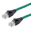 Picture of Category 7 10gig Ethernet Cable Assembly, S/FTP Shielded Pairs, RJ45 Male/Plug, 26AWG Stranded, PVC, Green, 1M