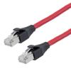 Picture of Category 7 10gig Ethernet Cable Assembly, S/FTP Shielded Pairs, RJ45 Male/Plug, 26AWG Stranded, PVC, Red, 1M
