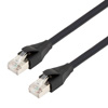Picture of Category 7 10gig Ethernet Cable Assembly, S/FTP Braid with Individually Shielded Pairs, RJ45 Male/Plug, 26AWG Stranded, LSZH, Black, 0.5M