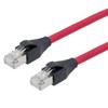 Picture of Category 7 10gig Ethernet Cable Assembly, S/FTP Shielded Pairs, RJ45 Male/Plug, 26AWG Stranded, LSZH, Red, 3M