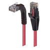 Picture of Category 5E Right Angle Patch Cable, Straight/Right Angle Up, Red, 15.0 ft