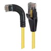 Picture of Category 5E Right Angle Patch Cable, Straight/ Right Angle Left Exit, Yellow, 25.0 ft