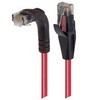 Picture of Category 5E Right Angle Patch Cable, Straight/Right Angle Down, Red, 2.0 ft