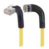 Picture of Category 5E Shielded Right Angle Patch Cable, RA Left Exit/RA Up, Yellow 2.0 ft