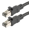Picture of Category 8 40gig Ethernet Cable Assembly, S/FTP Overall Braid Shield w Shielded Pairs, RJ45 Male-Plug, 24AWG Solid, CM PVC, Black, 0.5FT