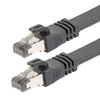 Picture of Category 8 40gig Flat Ethernet Cable Assembly, STP Screened Shielded Pairs, RJ45 Male-Plug, 24AWG Stranded, CM PVC, Black, 0.5FT