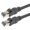 Picture of Category 8 40gig Ethernet Cable Assembly, S/FTP Overall Braid Shield w Shielded Pairs, RJ45 Male-Plug, 24AWG Solid, LSZH, Black, 0.5FT