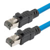 Picture of Category 8 40gig Ethernet Cable Assembly, S/FTP Overall Braid Shield w Shielded Pairs, RJ45 Male-Plug, 24AWG Solid, LSZH, Blue, 0.5FT