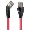 Picture of Category 5E Shielded 45° Patch Cable, Straight/Left 45° Angle, Red 10.0 ft