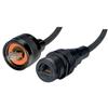 Picture of IP68 Ruggedized Cat5e Cable, RJ45, Plug to Jack, ANOD Finish w/ FR-TPE Cable & Dust Caps, 1.0m