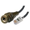 Picture of IP68 Ruggedized Cat5e Cable, ZnNi RJ45 Jack / Standard RJ45 Plug w/ FR-TPE Cable & DustCap, 3.0m