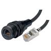 Picture of IP68 Ruggedized Cat5e Cable, ANOD RJ45 Jack / Standard RJ45 Plug w/ FR-TPE Cable & DustCap, 1.0m