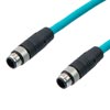 Picture of Category 5e M12 IP68 4 Position D code Double Shielded SF/UTP Industrial Outdoor High Flex Cable, M12 M to M12 M, CMX TPE, TEAL, 15m