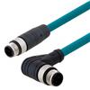 Picture of Category 5e M12 4 Position D code Double Shielded  Industrial Cable, Right Angle M12 M / M12 M, 10.0