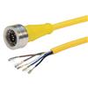 Picture of Brad® Ultra-Lock® M12 Cable 5 pole A code IP69K rated Male to Pigtail 22AWG PVC YLW, 2.0m