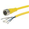 Picture of Brad® Ultra-Lock® M12 Cable 5 pole A code IP69K rated Female to Pigtail 22AWG PVC YLW, 2.0m