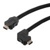 Picture of ix Low Smoke Zero Halogen Cable, Category 6a, F/UTP, Single Shielded, Right Angle Up ix A Plug To ix A Plug 26 AWG, CMX LSZH, Black, 1-meter