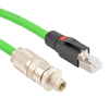 Picture of Profinet Type A Category 5e Cable IP67 M12 D-Code Male to RJ45 SF/UTP Double Shielded 22AWG Solid Industrial Outdoor PLTC TPE Green 10.0m