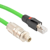Picture of Profinet Type A Category 5e Cable IP67 M12 D-Code Male to RJ45 SF/UTP Double Shielded 22AWG Solid Industrial Outdoor PLTC TPE Green 1.0m