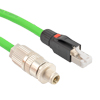 Picture of Profinet Type A Category 5e Cable IP67 M12 D-Code Male to RJ45 SF/UTP Double Shielded 22AWG Solid Industrial Outdoor PLTC TPE Green 2.0m