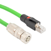 Picture of Profinet Type A Category 5e Cable IP67 M12 D-Code Female to RJ45 SF/UTP Double Shielded 22AWG Solid Industrial Outdoor PLTC TPE Green 10.0m