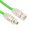 Picture of Profinet Type A Category 5e Cable IP67 M12 D-Code Male to Female SF/UTP Double Shielded 22AWG Solid Industrial Outdoor PLTC TPE Green 1.0m