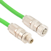 Picture of Profinet Type A Category 5e Cable IP67 M12 D-Code Male to Female SF/UTP Double Shielded 22AWG Solid Industrial Outdoor PLTC TPE Green 2.0m