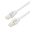 Picture of Category 6a 10gig Ethernet Antibacterial Antimicrobial Cable Assembly, RJ45 Male/Plug, 24AWG Stranded, U/UTP, CM PVC Jacket, White, 60F