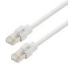 Picture of Category 6a 10gig Ethernet Antibacterial Antimicrobial Cable Assembly, RJ45 Male/Plug, 26AWG Stranded, S/FTP, CM LSZH Jacket, White, 0.5F