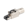 Picture of Ethernet Shielded Category 8 RJ45 Field Termination Plug, Rated for 25-40gig, Ruggedized Metal Design, 22-26AWG, PoE Plus Plus Rated