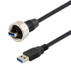 Picture of Waterproof USB 3.0 Cable Assembly, IP67 metal A Male to Standard A Male, 30/24AWG, PVC Jacket, Black, 1.0M