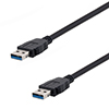 Picture of USB 3.0 Cable Assembly, A to A with Latching Type A Connectors, 30/24AWG, UL 21551 Low Smoke Zero Halogen (LSZH) Jacket, Black, 1.0M