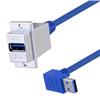 Picture of USB 3.0 Type A Coupler, Female  Panel mount to Male 90 degree up exit 12in