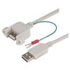 Picture of USB Type A Coupler, Female Bulkhead/Type A Male w/Ground Wire, 0.3M